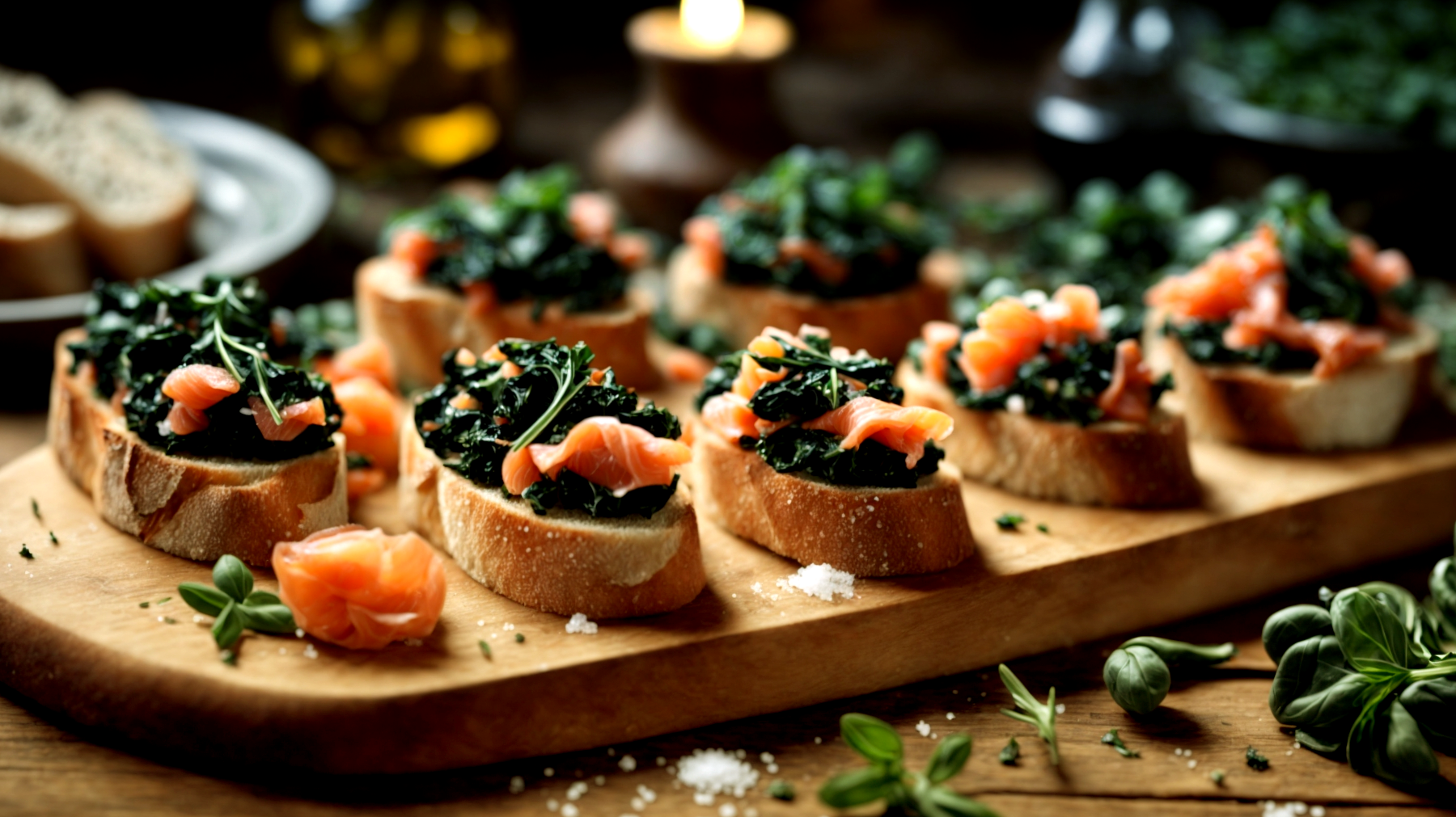 Pane Toscano salmone affumicato cavolo nero"